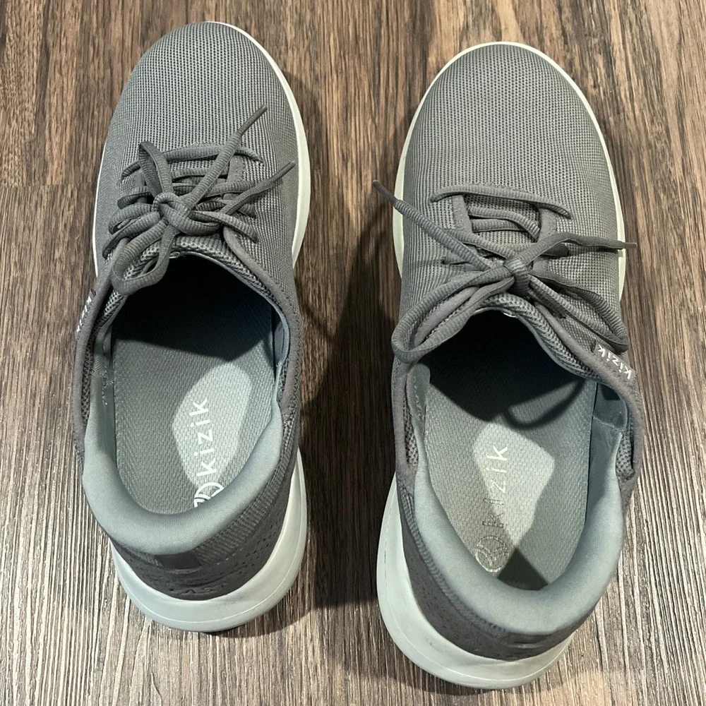 Kizik Madrid Eco Knit Gray Comfort Walking Shoes Men's Size 12 Women's 13.5